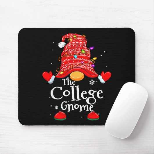 College Gnome - Xmas Family Matching Funny Christm Mousepad (Mit Mouse)