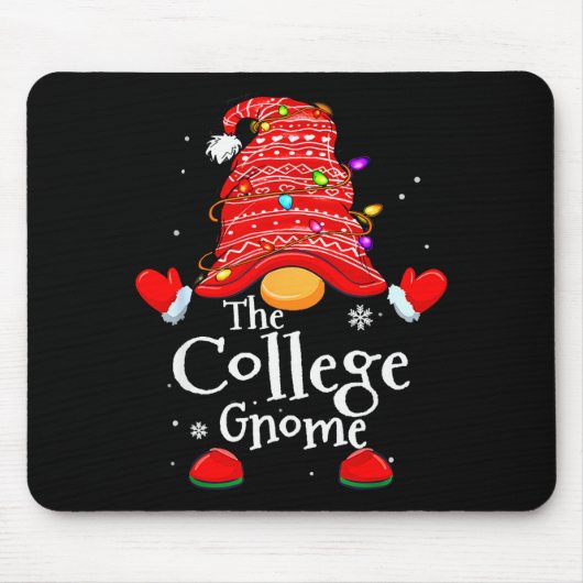 College Gnome - Xmas Family Matching Funny Christm Mousepad (Vorne)