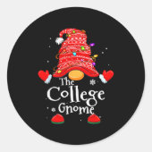 College Gnome - Xmas Family Matching Funny Christm Runder Aufkleber (Vorderseite)