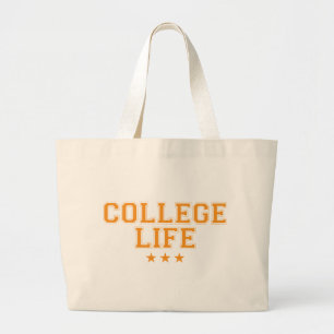 College Life - Orange Jumbo Stoffbeutel