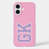 College Lila Rosa Uni-Initialen Case-Mate iPhone Hülle (Rückseite)