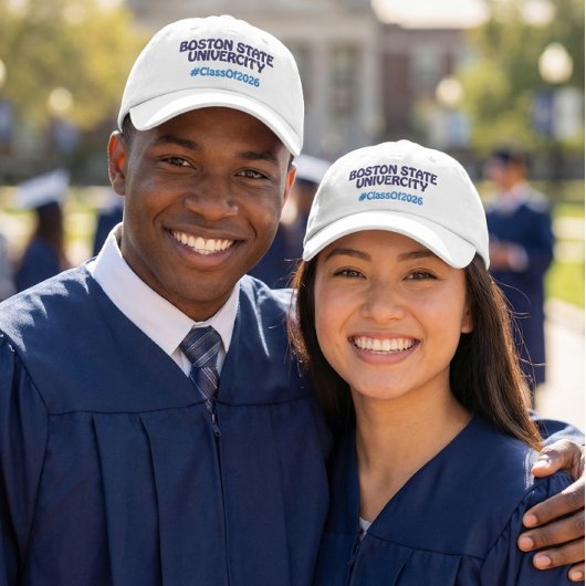 College Name Graduate 2026 Hashtag Bestickte Baseballkappe