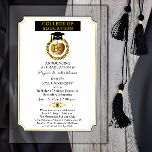College of Education Abschluss Goldener Apfel Absc Acryleinladungen