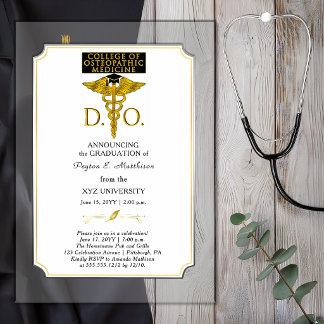College of Osteopathic Medicine DO Physician Grad  Acryleinladungen