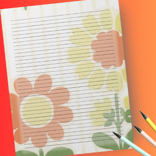 College-Regel Retro-Orange Mittelgelb Notizblock