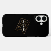 College-Schwarz-Gold-Varsity-Monogramm-Initialen Case-Mate iPhone Hülle (Rückseite (Horizontal))