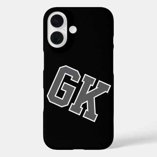 College Schwarz Grau Weiß Varsity Monogramm Anfang Case-Mate iPhone Hülle (Rückseite)