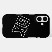 College Schwarz Weiß Varsity Monogramm Anfangsbuch Case-Mate iPhone Hülle (Rückseite (Horizontal))
