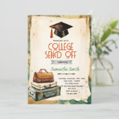 College Send Off party Invitation Einladung (Stehend Vorderseite)