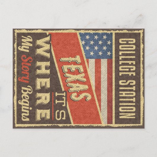 College Station Texas Postkarte (Vorderseite)