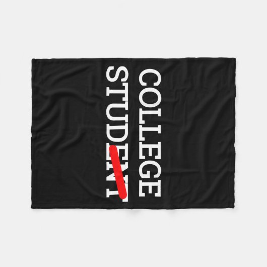 College Stud Student Funny Novelty Gift  Fleecedecke (Vorderseite (Horizontal))