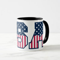 College USA Schrift Rot Weiß Blau Sterne und Strei