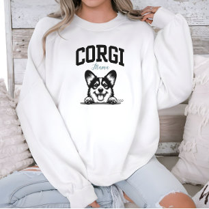 College Varsity Style Script Corgi Mama Sweatshirt