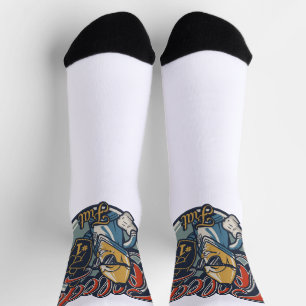 College-Verbindung-Banane Lustiges Retro-Grafik-T- Socken
