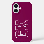 College-Wein Gelb Varsity-Monogramm Anfangsbuchsta Case-Mate iPhone Hülle (Rückseite)