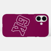 College-Wein-Varsity-Monogramm-Initialen Case-Mate iPhone Hülle (Rückseite (Horizontal))