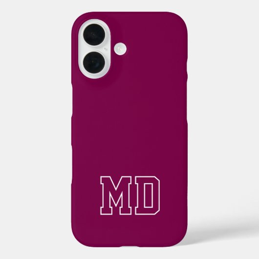 College-Wein-Varsity-Monogramm-Initialen Case-Mate iPhone Hülle (Rückseite)