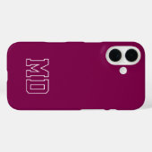 College-Wein-Varsity-Monogramm-Initialen Case-Mate iPhone Hülle (Rückseite (Horizontal))
