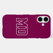 College-Wein-Varsity-Monogramm-Initialen Case-Mate iPhone Hülle (Rückseite (Horizontal))
