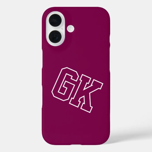 College-Wein-Varsity-Monogramm-Initialen Case-Mate iPhone Hülle (Rückseite)