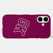 College-Wein-Varsity-Monogramm-Initialen Case-Mate iPhone Hülle (Rückseite (Horizontal))