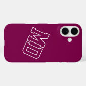 College-Wein-Varsity-Monogramm-Initialen Case-Mate iPhone Hülle (Rückseite (Horizontal))