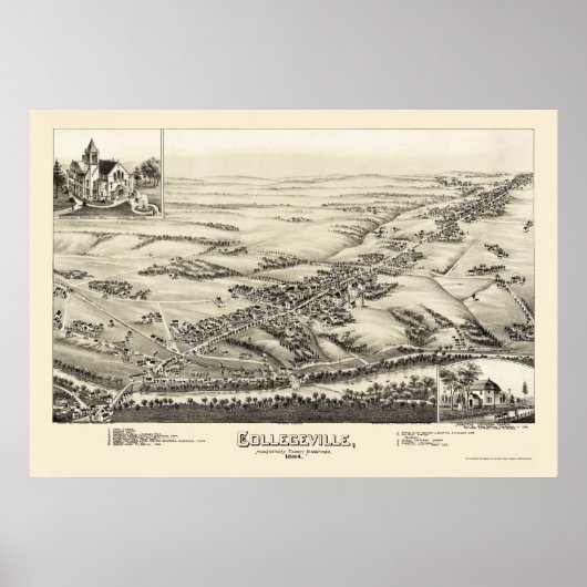Collegeville, PA Panoramic Map - 1894 Poster (Vorne)