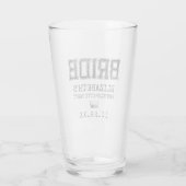 Collegiate Bride Junggeselinnen-Abschied Glas (Rückseite)