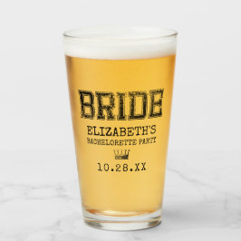 Collegiate Bride Junggeselinnen-Abschied Glas