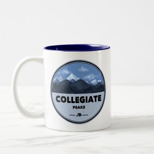 Collegiate Peaks Colorado Camping Zweifarbige Tasse (Links)