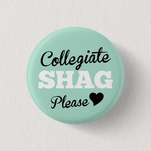 Collegiate Shag Bitte arktisch Button (Vorderseite)