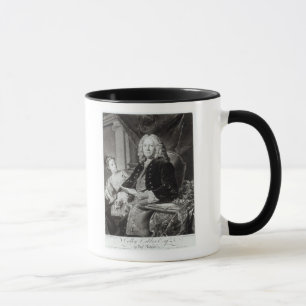Colley Cibber 1758, graviert von Edward Fisher Tasse