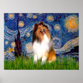 Collie 1 - Starry Night Poster (Vorne)