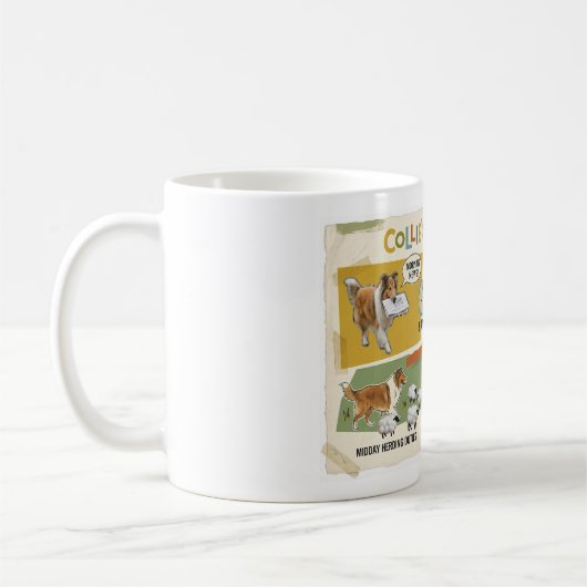 Collie Alltagstätigkeit Kaffeetasse (Links)