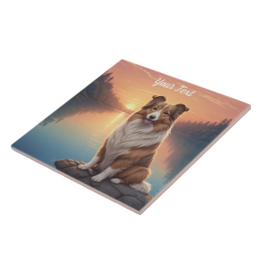 Collie am See Fliese (Seite)