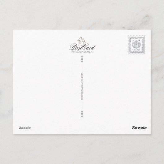 Collie Angel im Winter Sunset Postkarte (Rückseite)