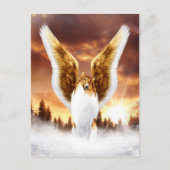 Collie Angel im Winter Sunset Postkarte (Vorderseite)