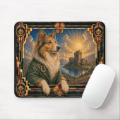 Collie, Art Deco Hund Mousepad (Mit Mouse)