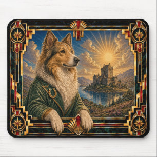 Collie, Art Deco Hund Mousepad