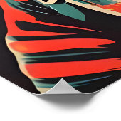 Collie Astronaut Poster, Collie Retro Print Poster (Ecke)