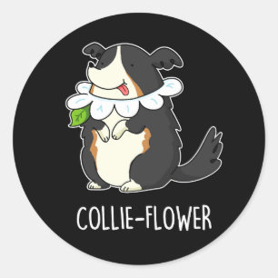 Collie-Blume Funny Border Collie Dog Pun Runder Aufkleber