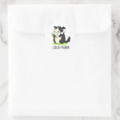 Collie-Blume Funny Border Collie Dog Pun Runder Aufkleber (Tasche)