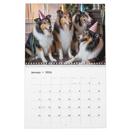 Collie Calendar Kalender (Jan 2026)