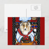 Collie Chef Postkarte (Vorne/Hinten)