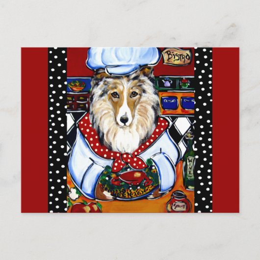 Collie Chef Postkarte (Vorderseite)