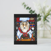 Collie Chef Postkarte (Stehend Vorderseite)