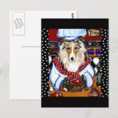 Collie Chef Postkarte (Vorne/Hinten)