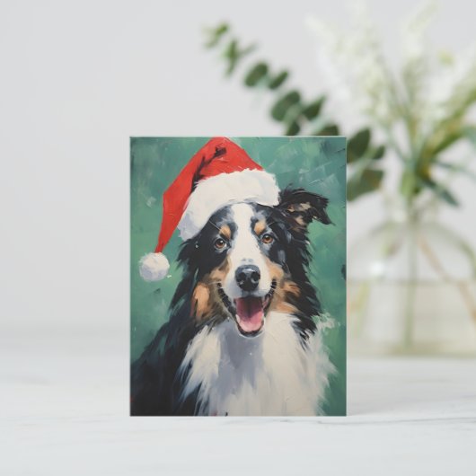 Collie Christmas Feiertagskarte (Stehend Vorderseite)