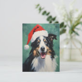 Collie Christmas Feiertagskarte (Stehend Vorderseite)