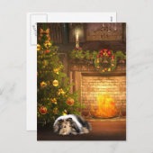 Collie Christmas Feiertagspostkarte (Vorne/Hinten)